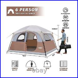 UNP Tents 6 Person Waterproof Windproof Easy Setup, Double Layer Family Camping