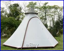 US Ship Light Weight Waterproof Family Camping Teepee Tent Big Indian Tipi Tent