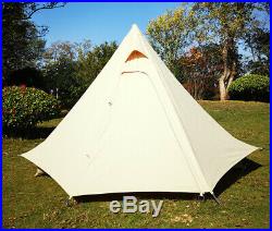 US Ship Outdoor Canvas Camping Pagoda Tipi Tent Adult Teepee Tent for 2 Person