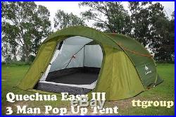 (US Warehouse) Quechua Waterproof Pop Up Camping Tent 2 Seconds Easy III, 3 Man