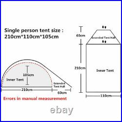 Ultralight Double Layer Camping Tent 4 Season 1 2 Person Backpacking Hiking Tent