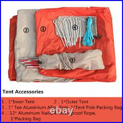 Ultralight Double Layer Camping Tent 4 Season 1 2 Person Backpacking Hiking Tent