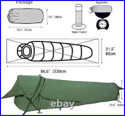 Upgraded Tactical Bivy Tent Waterproof Windproof Solo Shelter with Poles Window