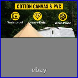 VEVOR Bell Tent 3/4/5/6/7M Waterproof Cotton Canvas Camping 4Season withStove Jack