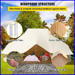 VEVOR Bell Tent Canvas Yurt Tents 19.7x13.1x9.8 ft Canvas Tent Beige for Camping