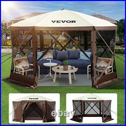 VEVOR Camping Gazebo Screen Tent, 1212ft, 6 Sided Pop-up Canopy Shelter Tent wi