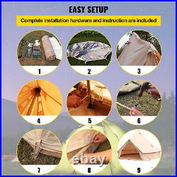 VEVOR Canvas Bell Tent 5m Waterproof Oxford Yurt Camping Tent withGround Sheet