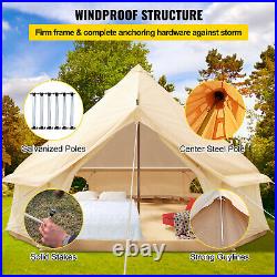 VEVOR Canvas Bell Tent 6m Waterproof Camping and Glamping Yurt with Stove Jack
