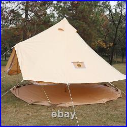 VEVOR Canvas Bell Tent Hunting Wall Tents Waterproof Cotton 4-Season 5-8 People