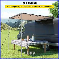 VEVOR Car Awning Car Tent Retractable Waterproof SUV Rooftop Khaki 5'x6.5