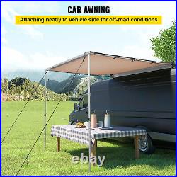VEVOR Car Awning Car Tent Retractable Waterproof SUV Rooftop Khaki 6.5'x6.5