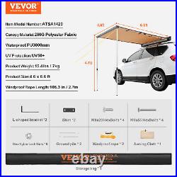 VEVOR Car Side Awning 4.6'x6.6' Rooftop Sun Shade Vehicle Awning Yard Shelter