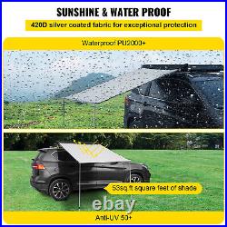 VEVOR Car Tent Awning Rooftop SUV Truck Camping Travel Sunshade Canopy 6.5'x8.2
