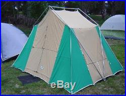 VINTAGE CANVAS 8'x 10' CABIN CAMPING TENT-ORIGINAL OWNER WithBOX-VERY NICE