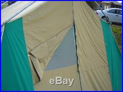 VINTAGE CANVAS 8'x 10' CABIN CAMPING TENT-ORIGINAL OWNER WithBOX-VERY NICE