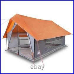 VidaXL Camping Tent 5-Person Grey and Orange Waterproof