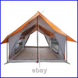 VidaXL Camping Tent 5-Person Grey and Orange Waterproof