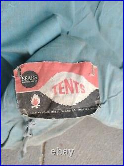Vintage 1950's Sears Canvas Tent 16' x 8.5