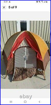 Vintage 1970s Montgomery Ward Western Field 3 Man Dome tent model 60 98472