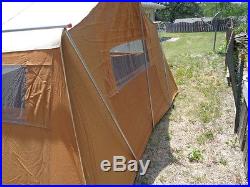 Vintage 1972 Coleman Holiday Canvas Wall Tent 8430-720 12' x 9' Camping