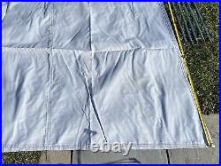 Vintage Canvas Dining Camping Fly Canopy 11' 6 X 10' 6 Poles Needs Stakes Rope