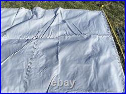 Vintage Canvas Dining Camping Fly Canopy 11' 6 X 10' 6 Poles Needs Stakes Rope