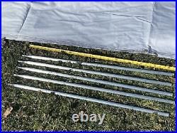Vintage Canvas Dining Camping Fly Canopy 11' 6 X 10' 6 Poles Needs Stakes Rope
