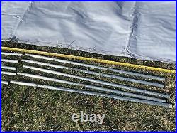 Vintage Canvas Dining Camping Fly Canopy 11' 6 X 10' 6 Poles Needs Stakes Rope