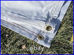 Vintage Canvas Dining Camping Fly Canopy 11' 6 X 10' 6 Poles Needs Stakes Rope