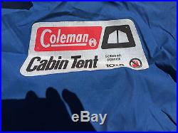 Vintage Coleman Model #8429A7085 Canvas Blue Cabin 10 X 8 Tent