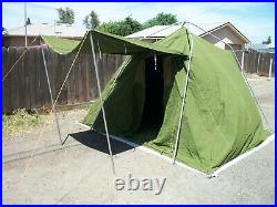 Vintage Military Green Canvas Cloth Camping Tent