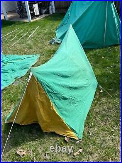 Vintage SEARS 5' x 7' ONE PERSON Heavy Duty CANVAS CAMPING TENT + Poles