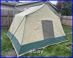 Vintage Sears Hillary Canvas family camping tent 9x11 5 Person Ships Worldwide