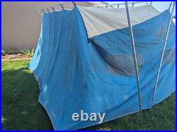 Vintage Wenzel 1960's Heavy Canvas Tent 10' X 14