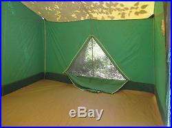 Vtg Coleman Vagabond Canvas Cabin Family Tent 11 X 8 Complete
