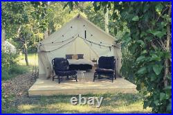 WHITEDUCK Alpha Canvas Wall Tent-Outfitter Camping Hunting- Complete Bundle FWR