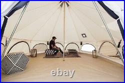 WHITEDUCK Avalon Bell Tent 4M, Weatherproof Camping Tent 100% Cotton Canvas Tent