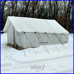 WHITEDUCK Large Wall Tent 12'x14' 4 Season Outfitter Military Grade Canvas Tent