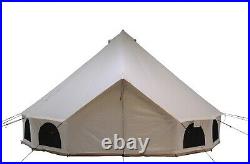 WHITEDUCK Premium Avalon Canvas Bell Tent Bundle withStove Jack- Camping, Glamping