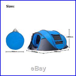 Waterproof 3-4 People Automatic Pop Up Large Family Tent Camping Hiking Tent