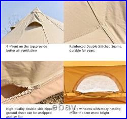 Waterproof Cotton Canvas Large Family Camp Beige Bell Sporting Tent