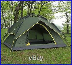 Waterproof Double layer Auto Instant Camping Family Pop Up Umbrella Tent Green