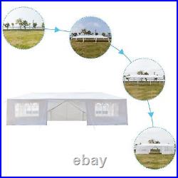 White Tent 3x9m 2 Doors 8 Sides Waterproof Tent withSpiral Tubes for Household Wed