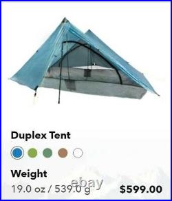 Z packs duplex Never Used, with light weight Stakes Blue